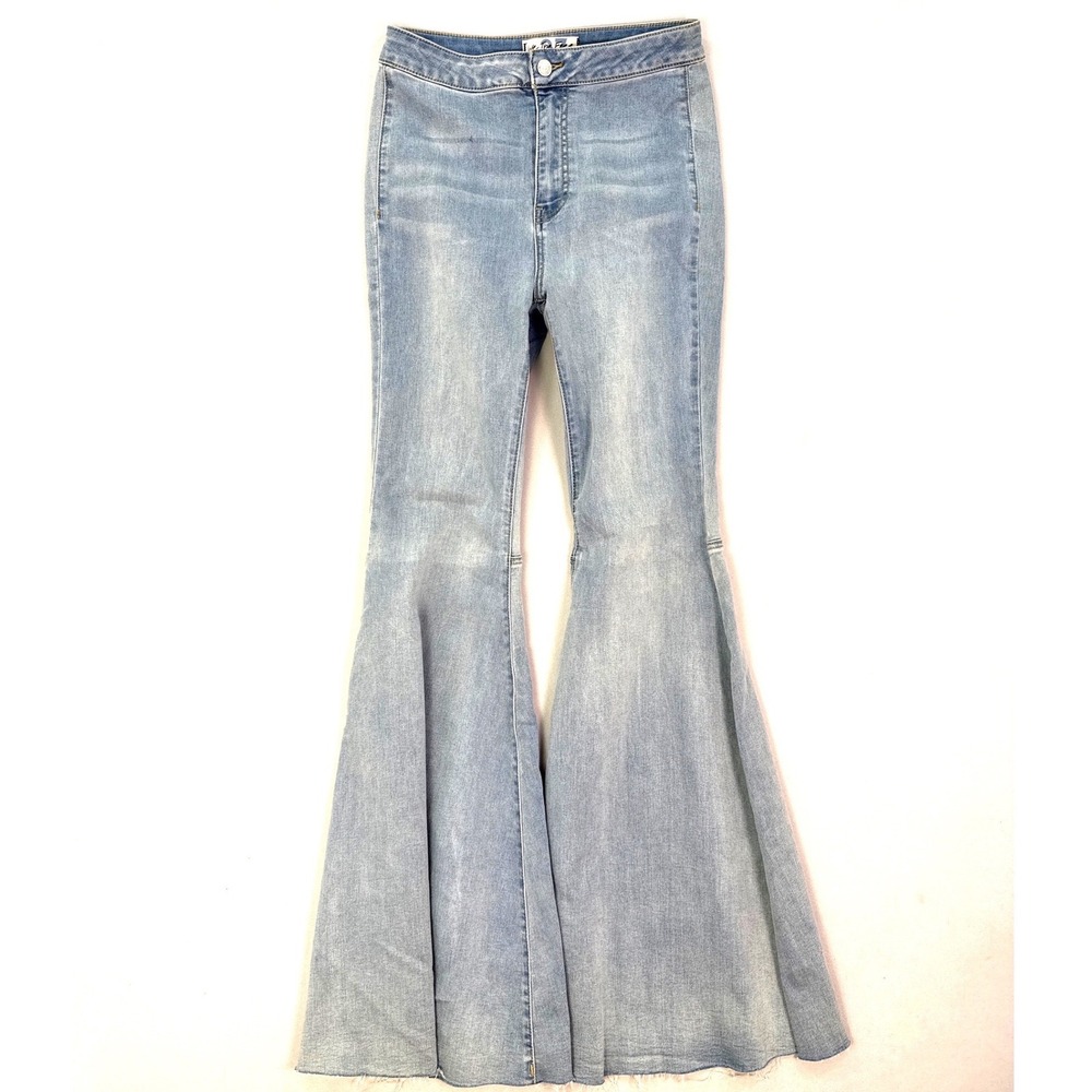 We The Free Free People Just Float On Flare Jeans Light Wash Blue 27 High Rise